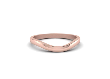 Plain Curved Wedding Band Ring